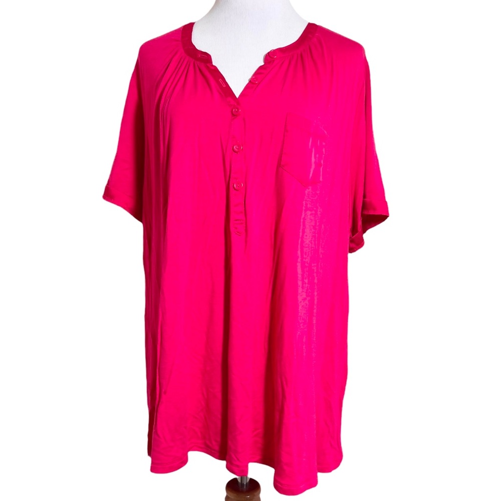 Cynthia Rowley Fuchsia Pink Top Sz‎ 3X
